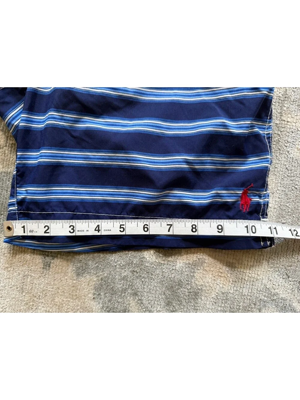 Polo Ralph Lauren Swim Trunks SZ 32 Blue Stripe Board Shorts